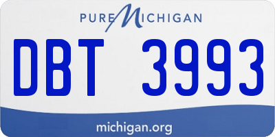 MI license plate DBT3993