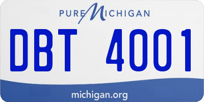 MI license plate DBT4001