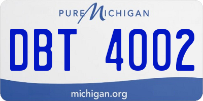 MI license plate DBT4002