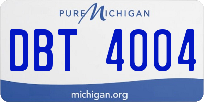 MI license plate DBT4004