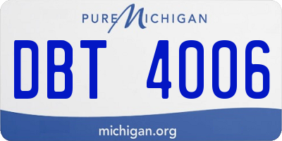 MI license plate DBT4006