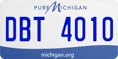 MI license plate DBT4010