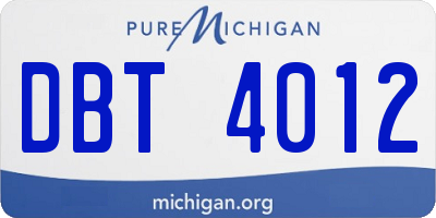 MI license plate DBT4012
