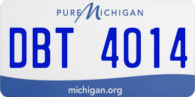 MI license plate DBT4014