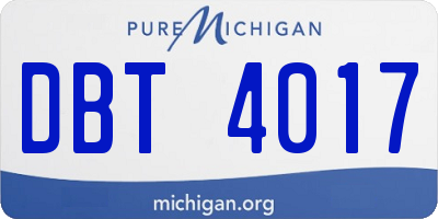 MI license plate DBT4017