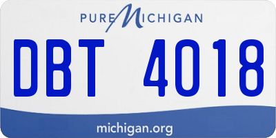 MI license plate DBT4018