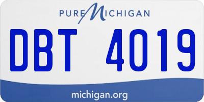 MI license plate DBT4019