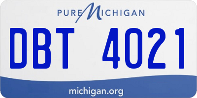 MI license plate DBT4021