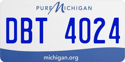 MI license plate DBT4024