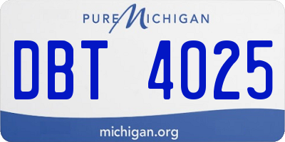 MI license plate DBT4025