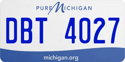 MI license plate DBT4027