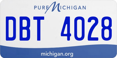 MI license plate DBT4028