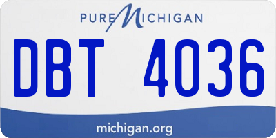 MI license plate DBT4036