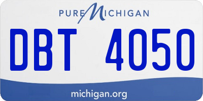 MI license plate DBT4050
