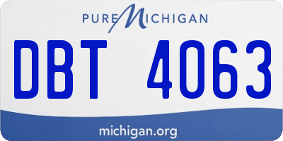 MI license plate DBT4063