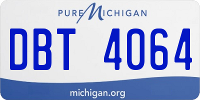 MI license plate DBT4064