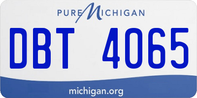 MI license plate DBT4065