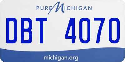 MI license plate DBT4070