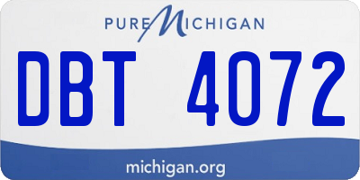 MI license plate DBT4072