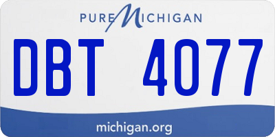 MI license plate DBT4077