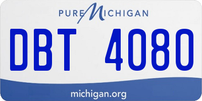 MI license plate DBT4080