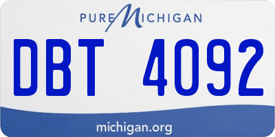 MI license plate DBT4092