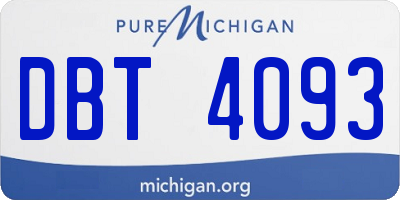 MI license plate DBT4093