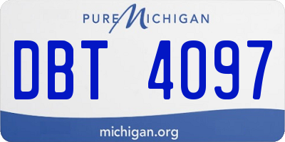 MI license plate DBT4097