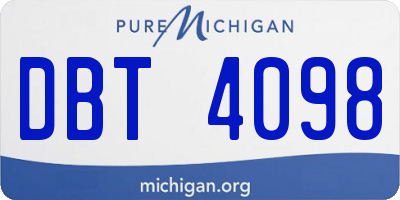MI license plate DBT4098