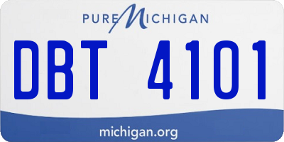 MI license plate DBT4101