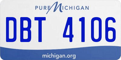 MI license plate DBT4106