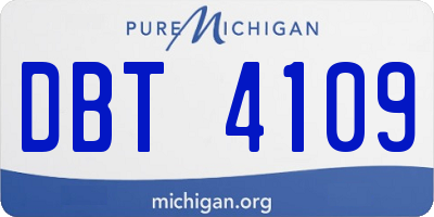 MI license plate DBT4109