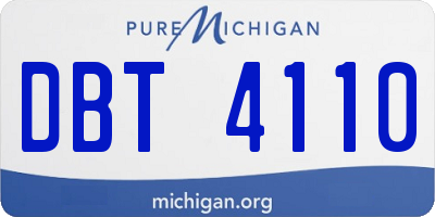 MI license plate DBT4110