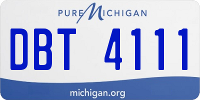 MI license plate DBT4111