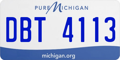 MI license plate DBT4113