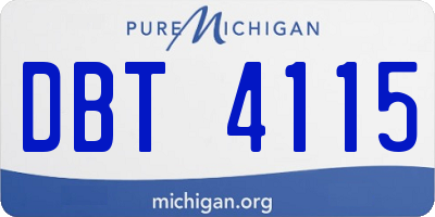 MI license plate DBT4115