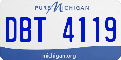 MI license plate DBT4119