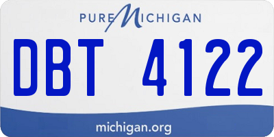MI license plate DBT4122