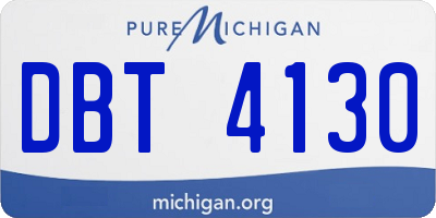 MI license plate DBT4130