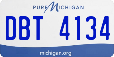 MI license plate DBT4134