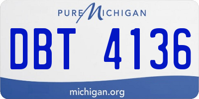 MI license plate DBT4136