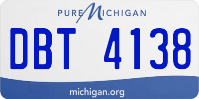 MI license plate DBT4138