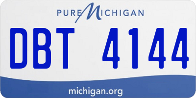 MI license plate DBT4144