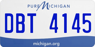 MI license plate DBT4145