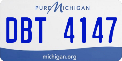 MI license plate DBT4147
