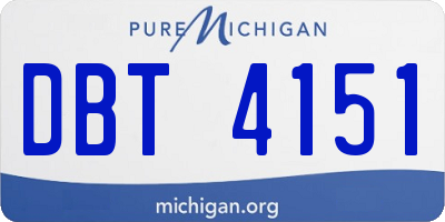 MI license plate DBT4151