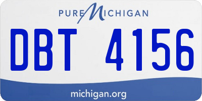 MI license plate DBT4156