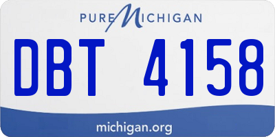 MI license plate DBT4158