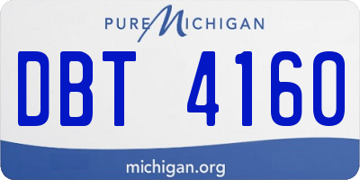 MI license plate DBT4160