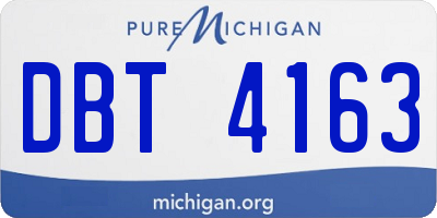 MI license plate DBT4163